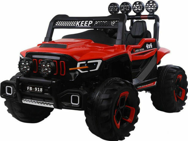 Παιδικό Ηλεκτροκίνητο Αυτοκίνητο Διθέσιο Τύπου Jeep 4x4 12 Volt ΚόκκινοΚωδικός: 017.918BF-R