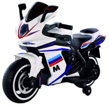 017.1166A-W ΜΟΤΟΣΥΚΛΕΤΑ ΔΡΟΜΟΥ 12V ΑΣΠΡΟ Μπαταρία 12V/ 4,5Ah ➢ Μοτέρ 550 ➢ Φώτα Led &μουσική USB ➢ Μέγ. Βάρος 30 kg