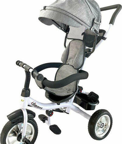 Zita Toys Παιδικό Τρίκυκλο Ποδήλατο με Αποθηκευτικό Χώρο, Χειρολαβή Γονέα & Σκίαστρο για 2+ Ετών Κόκκινο