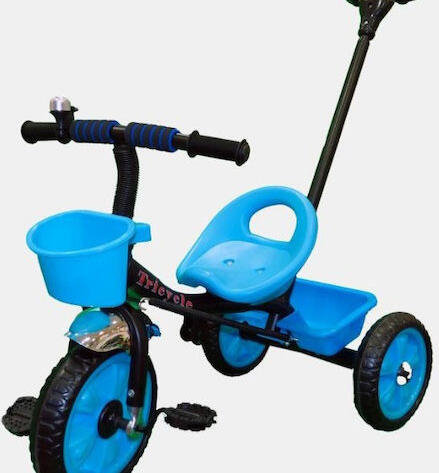 Παιδικό Τρίκυκλο Ποδήλατο με Αποθηκευτικό Χώρο & Χειρολαβή Γονέα για 2+ Ετών Μπλε