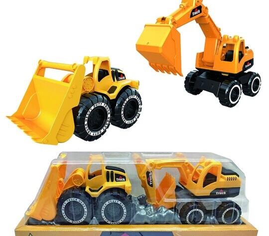 Μπουλντόζα + Εκσκαφέας Free Wheels 41x13x12cm